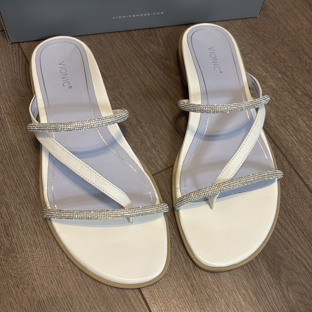 Vionic White Prism Leather Sandals Minimalist Des… - image 2